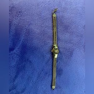 Lionhead gold plated bracelet, 9”